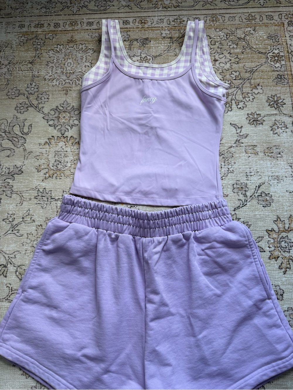 Shop Fancy Lavender Tank & Shorts Set